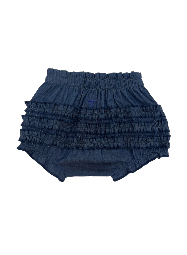 Little Windmill Clothing Co. Carman Ruffle Denim Baby Bloomers