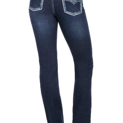 PURE WESTERN WMNS GERALDINE STRAIGHT LEG JEAN 32"