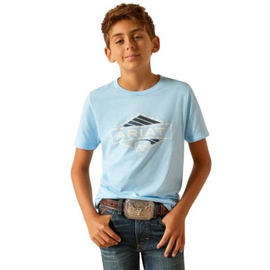 Ariat Boys Retro Hex Stripe T-shirt Turquoise heather