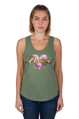 BULLZYE LADIES HEART SINGLET