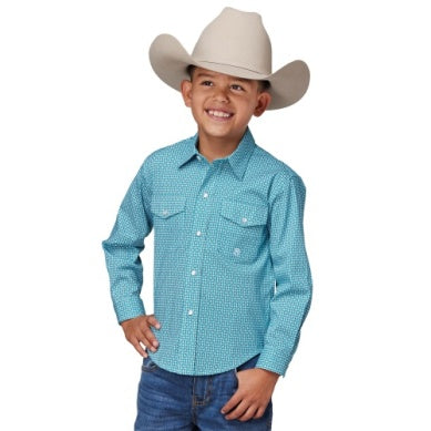 Roper Boys Amarillo Collection Long Sleeve Print Shirt 03-030-0225-4400