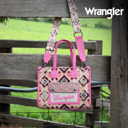 Wrangler Aztec Crossbody Tote Bag - Pink