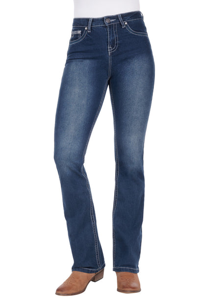 PURE WESTERN WMNS ABBI HI WAISTED BOOT CUT JEAN 34 LEG