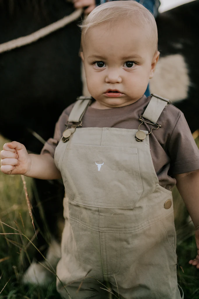 Little Windmill Clothing Co. "Ellis" Natural Contrast Overalls