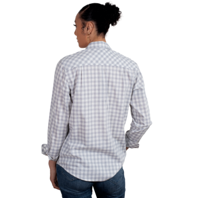 Just Country Women Abbey Full Button Work Shirt Grey Check