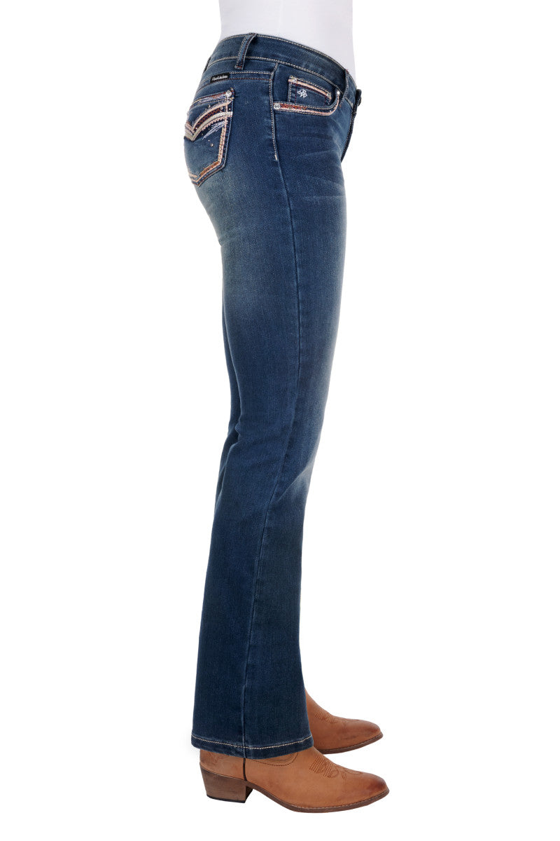 PURE WESTERN WMNS EMMA BOOT CUT JEAN 32'