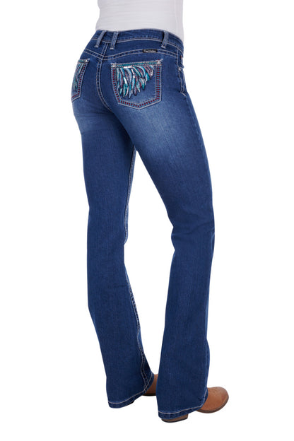 PURE WESTERN WMNS SKYLAR RELAXED RIDER JEAN 36 LEG