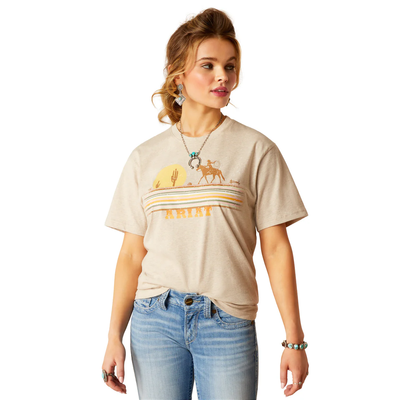 Ariat Womens Cowgirl Desert Short Sleeve TShirt - Oatmeal Heather