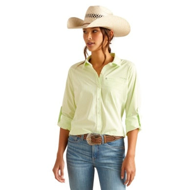 Ariat Womens Venttek Long Sleeve Shirt - Lime Stripe