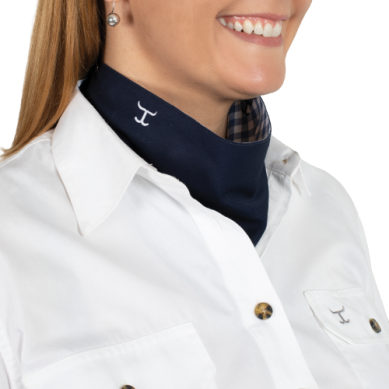 Just Country Carlee Double Sided Scarf Navy/ Navy Check