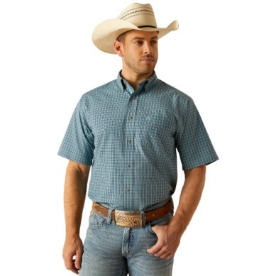 Ariat Mens Pro Kameron Short Sleeve Shirt - Aqua