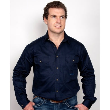 JUST COUNTRY MENS EVAN FULL BUTTON WORKSHIRT