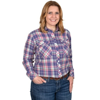 Just Country Brooke Flannel Plaid Indigo/ Pink