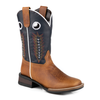 Roper Big Kids James Tan Burnished/ Navy leather 09-119-0911-3352