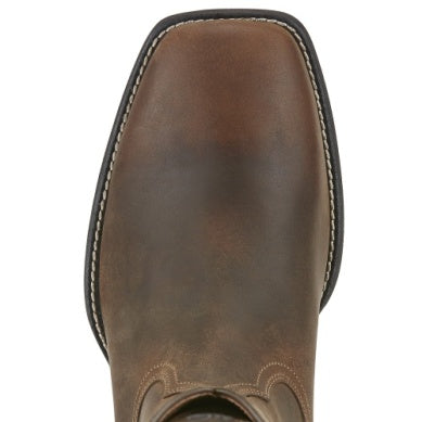 ARIAT HERITAGE ROPER WIDE SQUARE TOE POWDER BROWN MENS