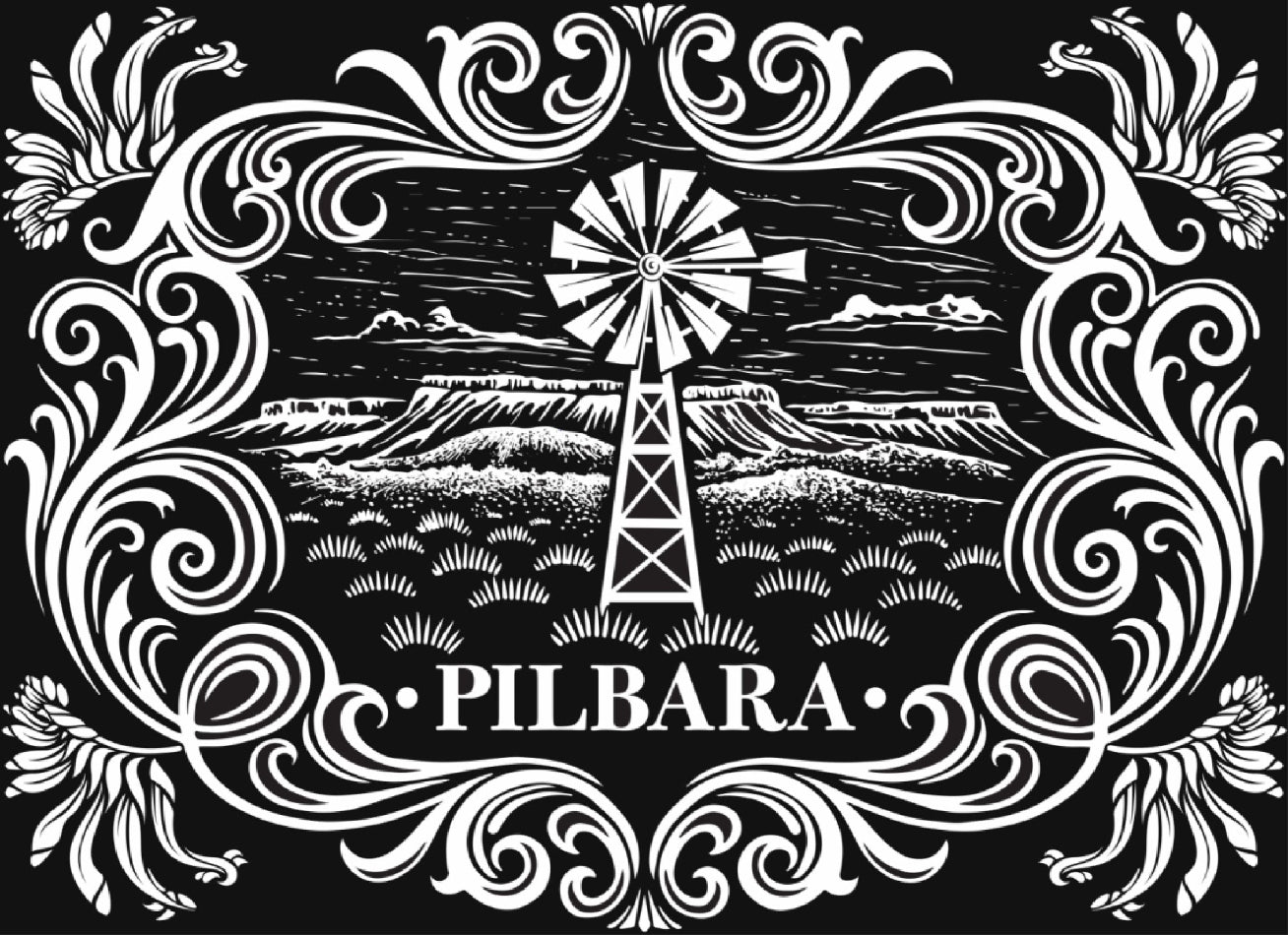 Pilbara Western Mens T-shirt Short Sleeve Black