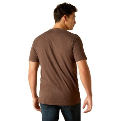 Ariat Mens Logo SW Landscape Tee Brown Heather