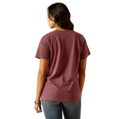 Ariat Womens American West Tee Burgundy Heather