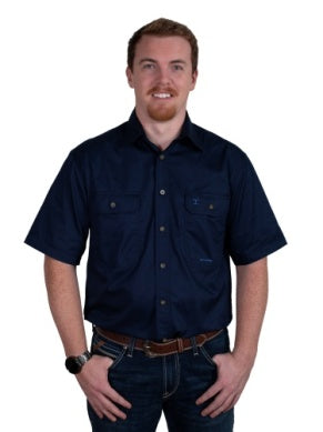 Just Country Mens Eddie Short Sleeve Full Button Workshirt