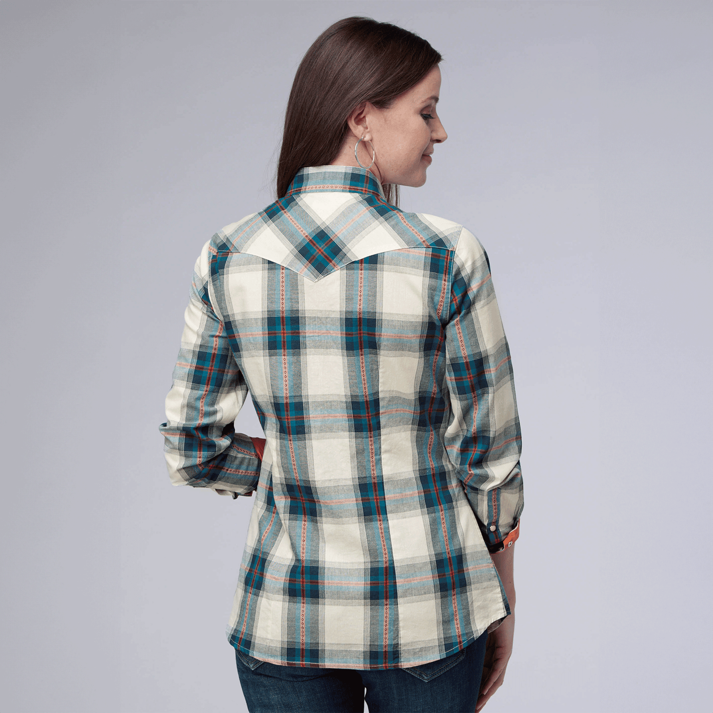 Roper Womens West Made Collection Long Sleeve Plaid Shirt 03-050-0062-0477