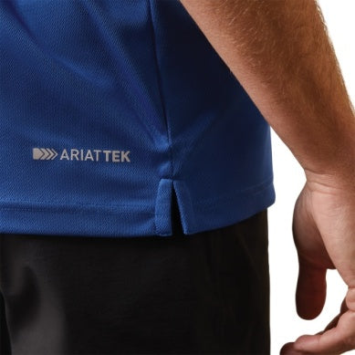 Ariat Mens Tek Short Sleeve Polo Monaco Blue