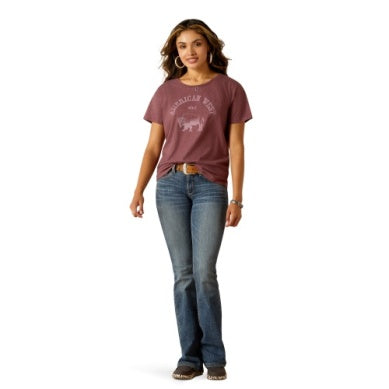 Ariat Womens American West Tee Burgundy Heather