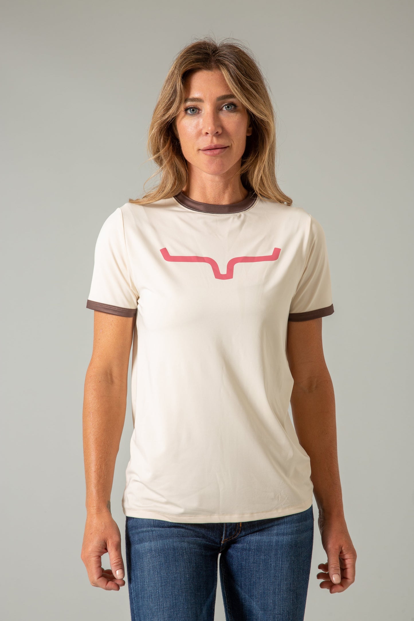 Kimes Ranch Womens SteadFast Ringer T-shirt Natural