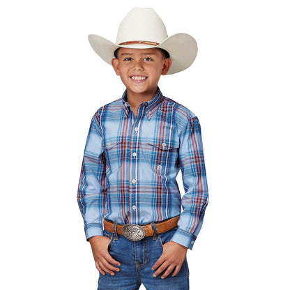 Roper Boys Amarillo Collection Long Sleeve Plaid Shirt 03-030-0378-4052