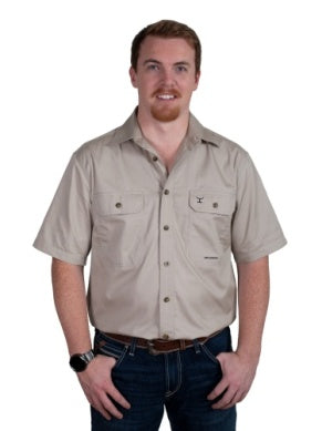 Just Country Mens Eddie Short Sleeve Full Button Workshirt