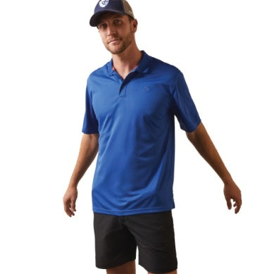 Ariat Mens Tek Short Sleeve Polo Monaco Blue