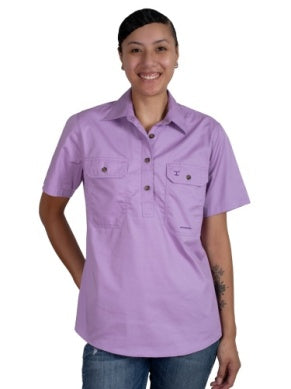 Just Country Womens Evie Short Sleeve Half Button Workshirt