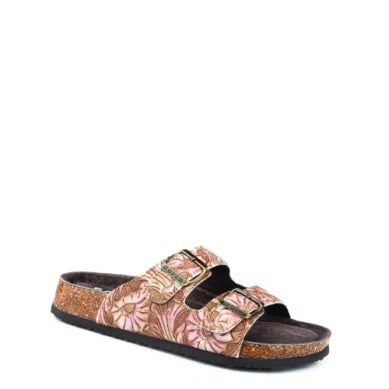 Roper Womens Delilah Slide Tan Floral Embossed 09-021-0607-3425