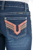 PURE WESTERN WMNS AZTEC BOOT CUT JEAN 34' LEG