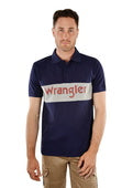 WRANGLER MENS RANGE S/S POLO - NAVY