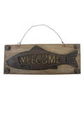 PURE WESTERN METAL FISH CUT OUT WELCOME SIGN