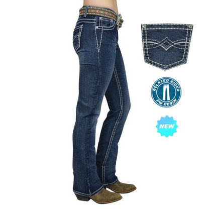 PURE WESTERN WMNS DAKOTA RELAXED RIDER JEAN 36 LEG