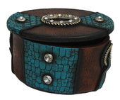 PURE WEATERN OVAL SNAKESKIN&BLING SMALL JEWELLERY BOX