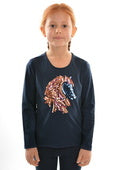 THOMAS COOK GIRLS ROSE GOLD HORSE L/S TOP