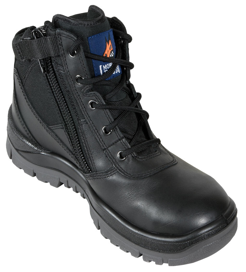 MONGREL BLACK ZIP SIDE SAFETY BOOT STEEL TOE 261020