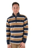 THOMAS COOK MENS SUTHERLAND STRIPE QTR ZIP RUGBY