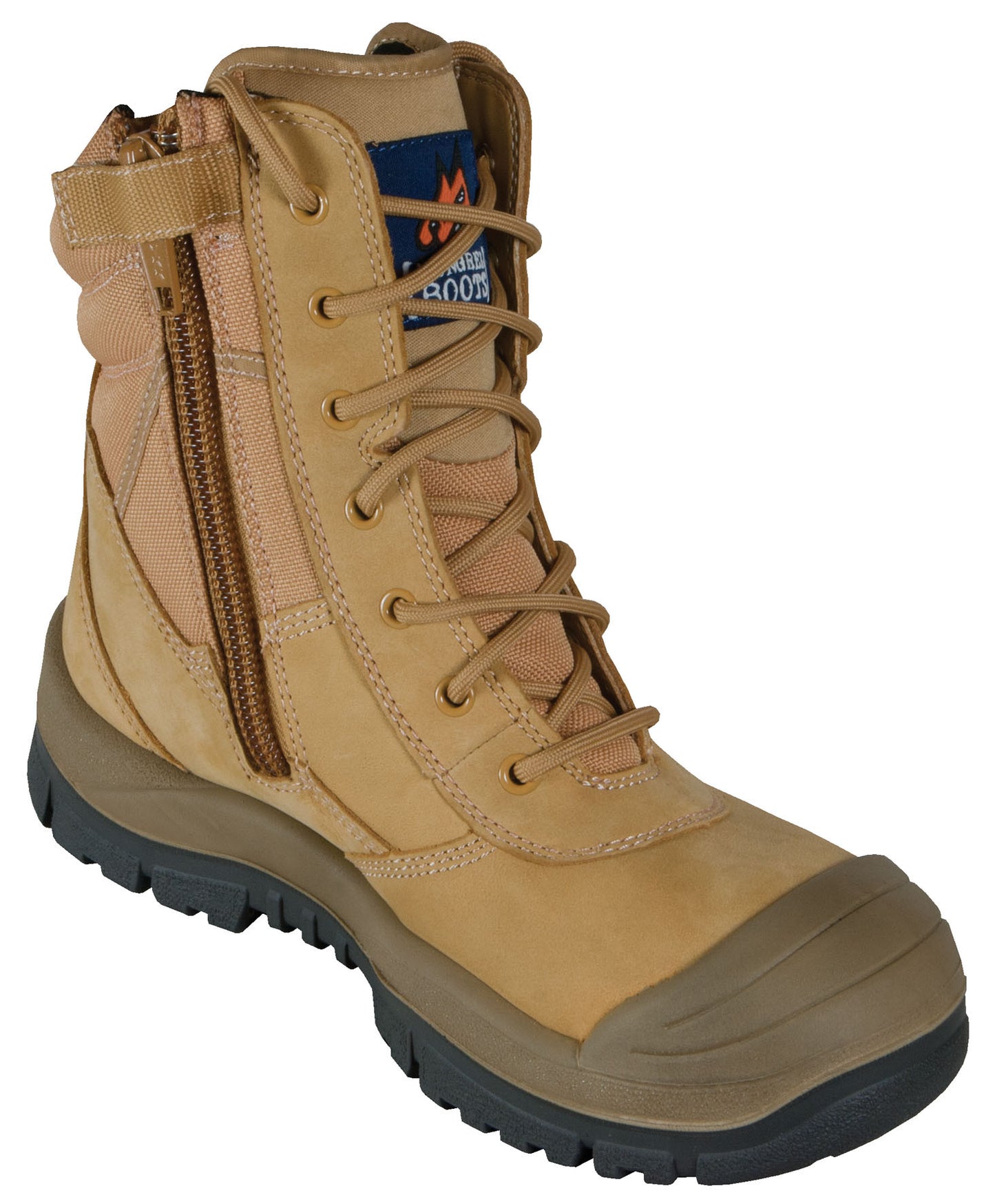 MONGREL ZIP SIDE SAFETY BOOT WHEAT STEEL TOE 451050