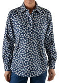 HARD SLOG WMNS INDIGO 1/2 BUTTON L/S SHIRT