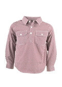 HARD SLOG KIDS FINLEY 1/2 BUTTON L/S SHIRT