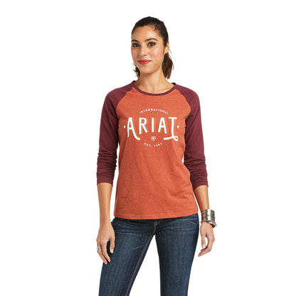 ARIAT WMNS REAL LOOP BASEBALL LS T SHIRT