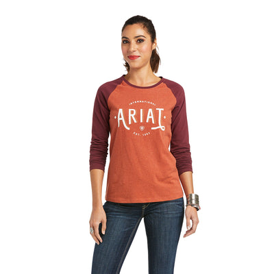 ARIAT WMNS REAL LOOP BASEBALL LS T SHIRT