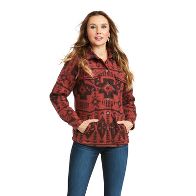 ARIAT WMNS REAL SHACKET SHIRT JACKET MARSALA