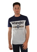 WRANGLER MENS MARKET S/S SHIRT - NAVY/WHITE MARLE