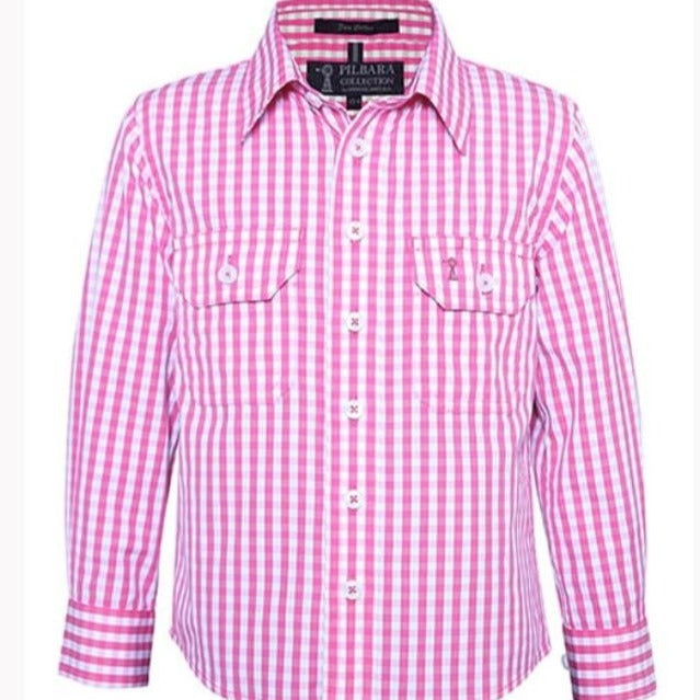 PILBARA KIDS L/S CHECK  SHIRT RMPC001