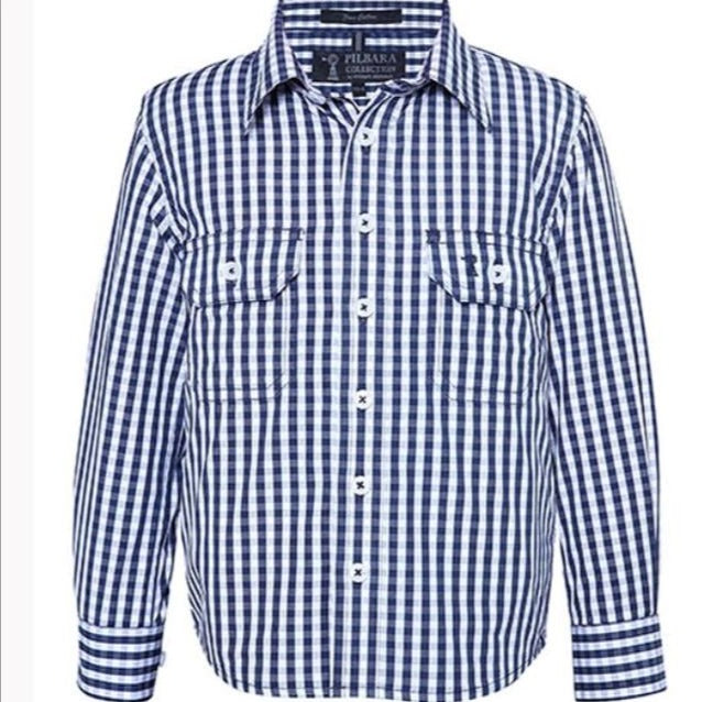 PILBARA KIDS L/S CHECK  SHIRT RMPC001