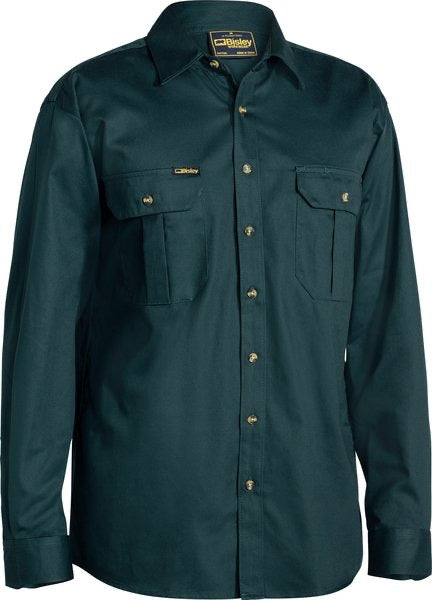 BISLEY L/S DRILL SHIRT FULL BUTTON